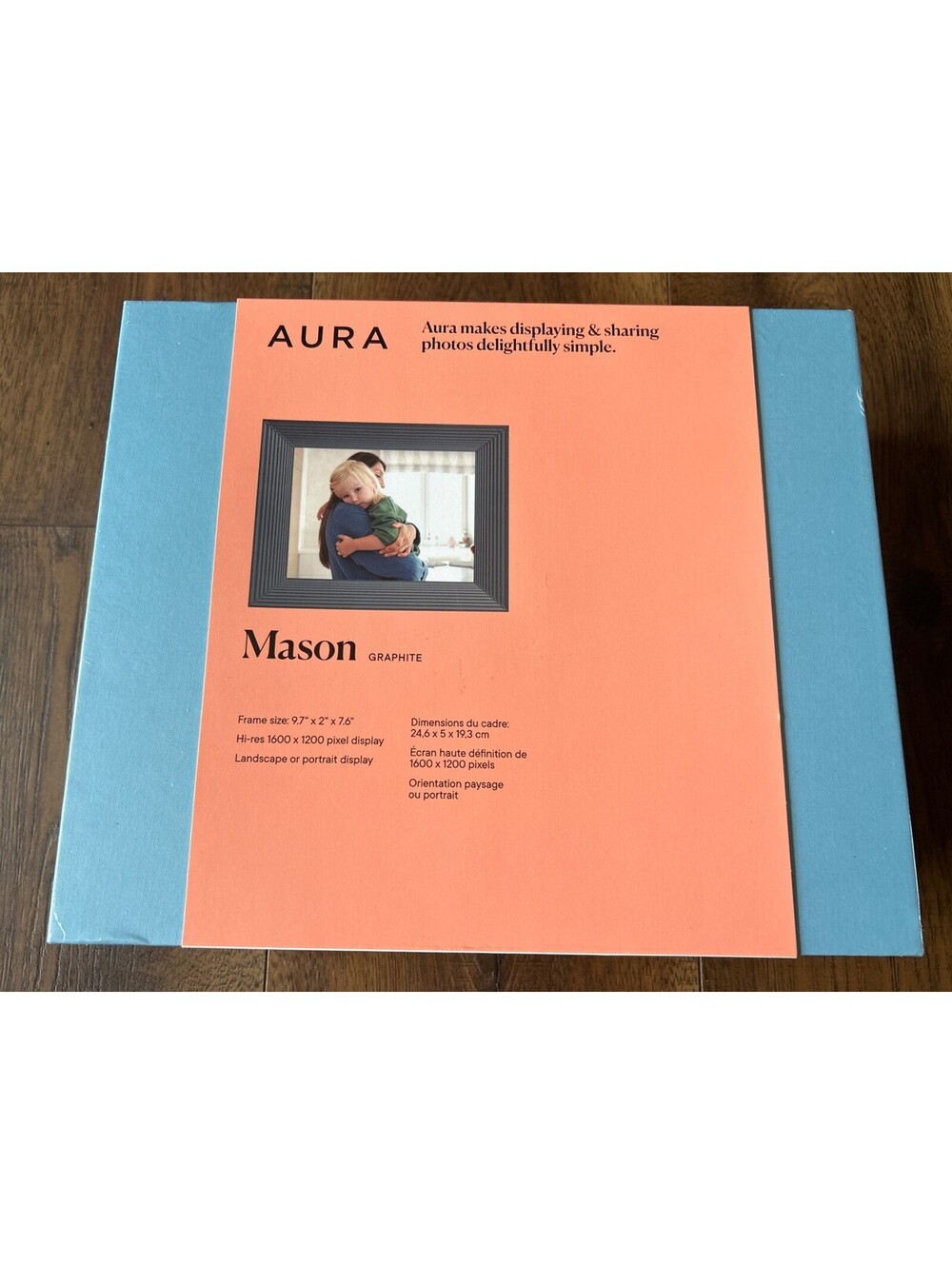 New Aura Home Mason 9" Digital Wifi Frame Dual Orientation Graphite SEALED!